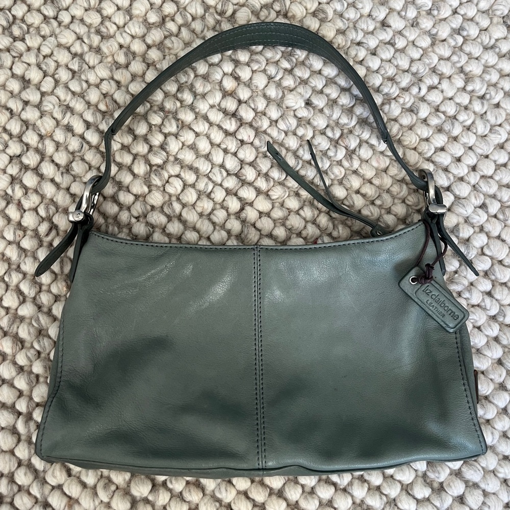 Liz Claiborne Olive Green Leather Shoulder Bag